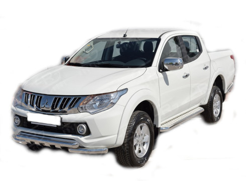 Подножки для Mitsubishi L-200 15-19 порог листом от турецкого производителя Tamsan фото