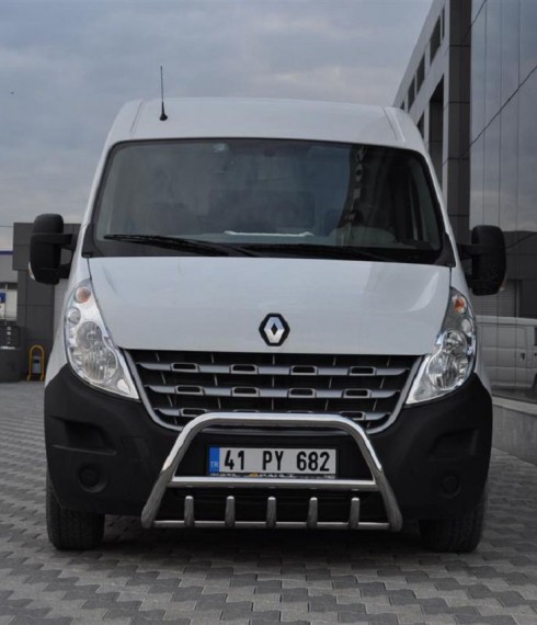 Кенгурятник низкий с грилем на Renault Master TAMSAN нержавейка фото