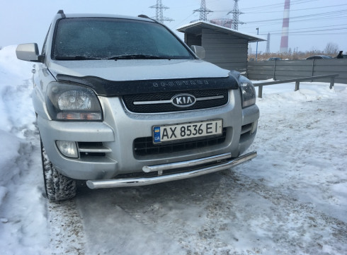 Защита переднего бампера для KIA Sportege 04-10 труба двойная от Tamsan фото
