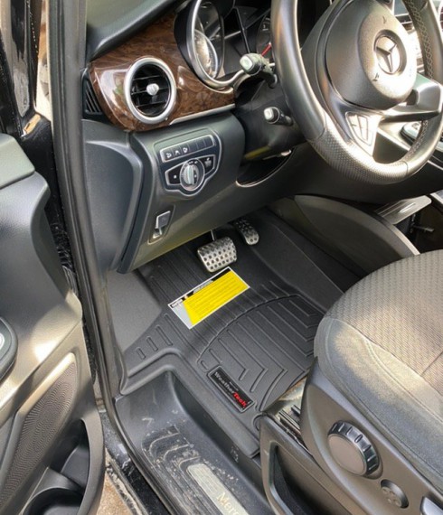 Ковры резиновые WeatherTech MB V-class  (W447)  2016+ передние черные фото