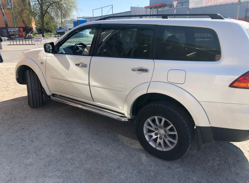 Подножки для Mitsubishi Pajero Sport 2008-2016 порог листом от Tamsan фото