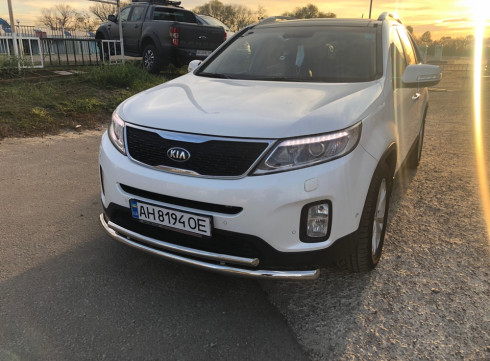 Защита переднего бампера для KIA Sorento 10-14 труба двойная фото
