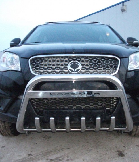 Кенгурятник низкий с грилем на SsangYong Korando TAMSAN фото