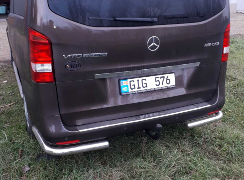Защита заднего бампера для MERCEDES-BENZ VITO 14+ Уголки одинарные от Tamsan фото