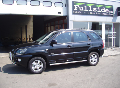 Подножки для KIA Sportege 04-10 порог трубой от Tamsan фото