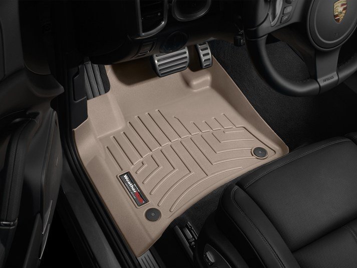 Ковры резиновые WeatherTech Porsche Cayenne 2015-2019  передние бежевые фото