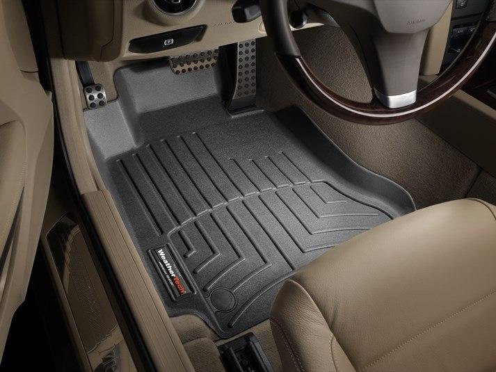 Ковры резиновые WeatherTech C-class 2008-2015 передние черный крепление водительский+пасажирский фото