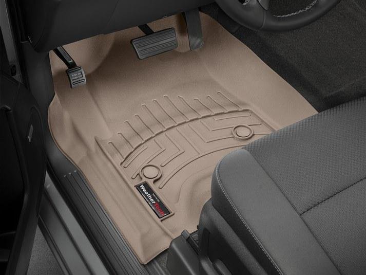 Ковры резиновые WeatherTech GMC Yukon 2015-2020 передние бежевые (раздельные сиденья ) фото