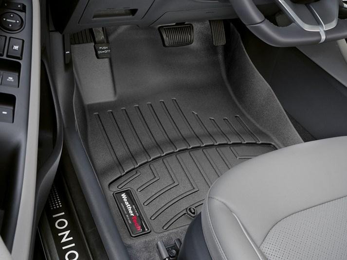 Ковры резиновые WeatherTech Hyundai Ioniq 2015+ передние черные фото