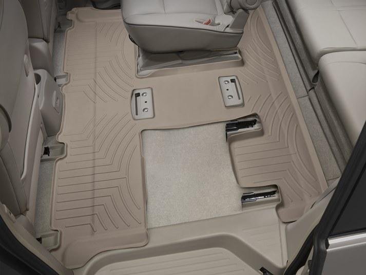 Ковры резиновые WeatherTech Nissan Quest 2011-2017 2+3 ряд  бежевые фото