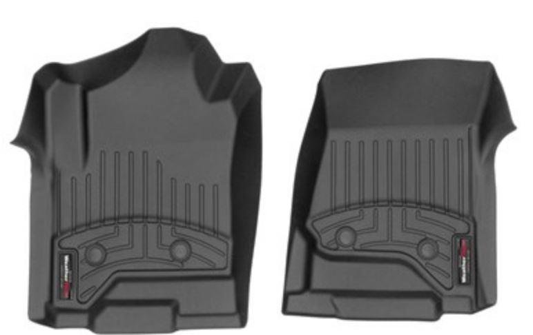 Ковры резиновые WeatherTech Chevrolet Silverado 2014-2019 передние черные (vinil. .consol ) фото