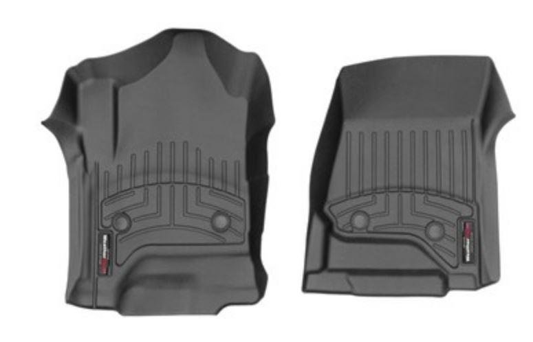 Ковры резиновые WeatherTech Chevrolet Silverado 2014-2019 передние черные (vinil.4X4. consol ) фото
