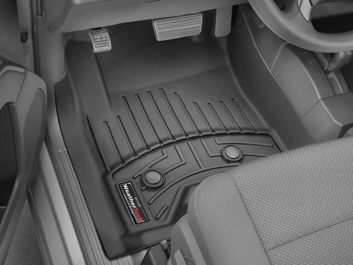 Ковры резиновые WeatherTech GMC Sierra 2015-2018 передние черные (vinil. .consol ) фото