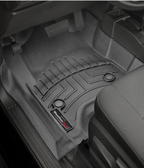 Ковры резиновые WeatherTech GMC Sierra 2015-2018 передние черные (CARPET.4X4. consol ) фото