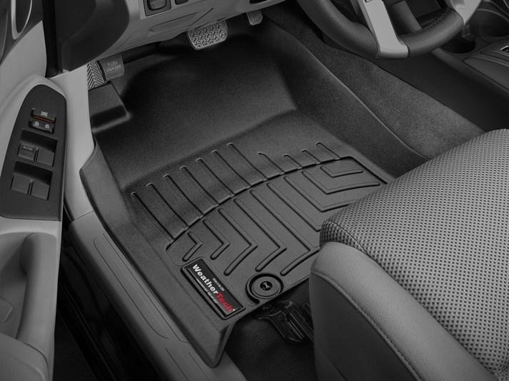 Ковры резиновые WeatherTech Toyota Tacoma Double Cab 2012-2015 передние черные фото