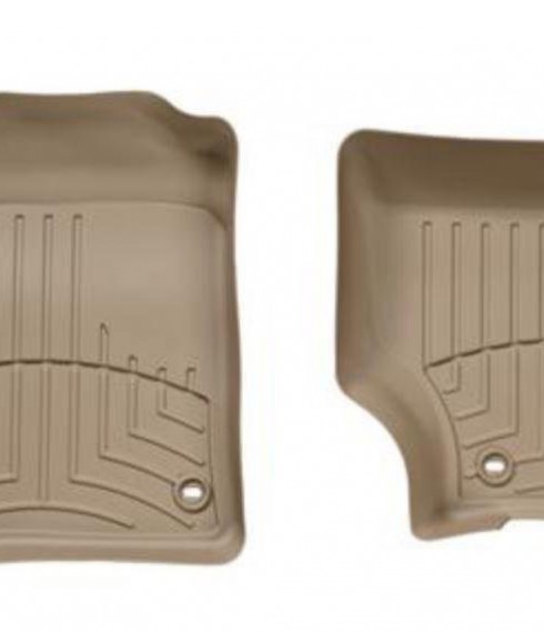 Ковры резиновые WeatherTech VW Touareg  2002-2010  передние бежевые ( овальный крепеж ) фото
