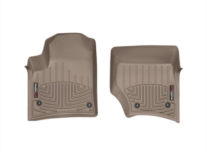 Ковры резиновые WeatherTech VW Touareg  2002-2010  передние бежевые  ( круглый крепеж ) фото