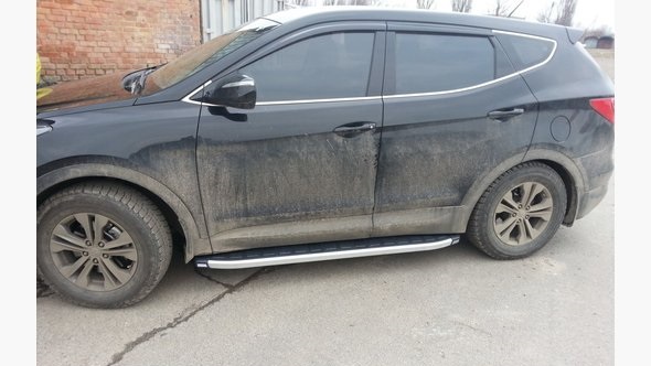 Подножки для Hyundai Santa Fe 13-18 Elegant Tamsan фото