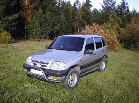 Подножки для Chevrolet Niva (порог с листом крашеный) фото