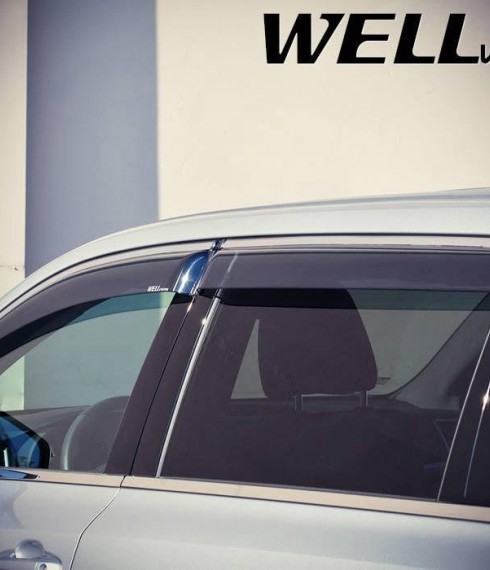 Дефлекторы окон ветровики для Toyota Highlander 2014-2019 фото
