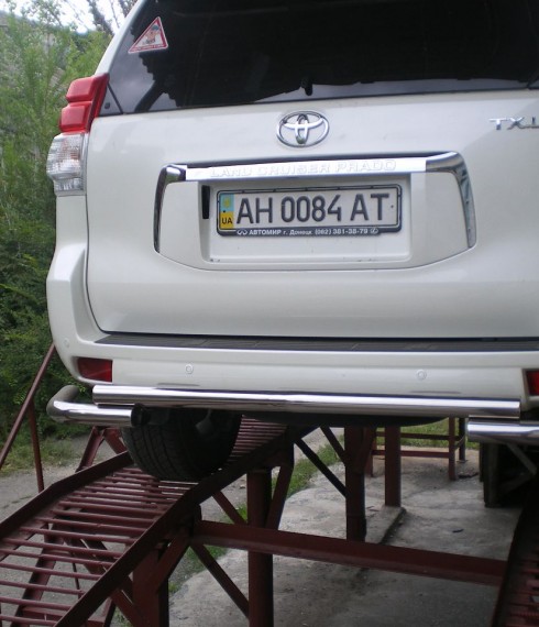 Защита заднего бампера на Toyota Land Cruiser 150 Prado ( Toyota LC 150 Prado) Волна (Чайка) UATUNING фото