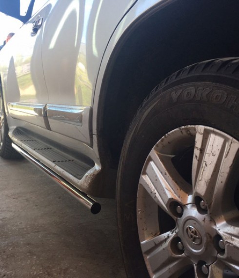 Подпорожники на Toyota Land Cruiser 200 ( Toyota LC 200) UATUNING нерж. фото
