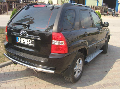 Защита заднего бампера для KIA Sportege 04-10 труба одинарная от Tamsan  фото