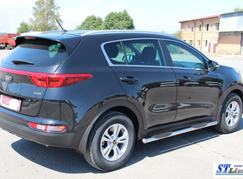 Подножки для KIA Sportage 16-22 порог трубой от Tamsan фото