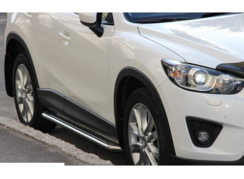 Подножки для Mazda CX-5 2012-2017 порог листом от Tamsan фото