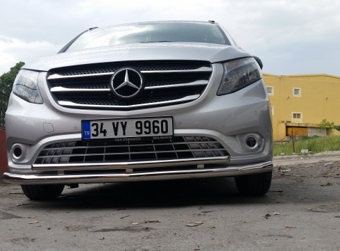 Защита переднего бампера для MERCEDES-BENZ VITO 14+ труба двойная от Tamsan фото