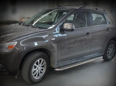 Подножки для Mitsubishi ASX 14+ порог листом от Tamsan фото