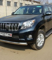 Труба одинарная на Toyota Land Cruiser 150 Prado ( Toyota LC 150 Prado) нержавейка  фото