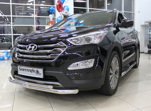 Подножки для Hyundai Grand Santa-Fe 13+ порог трубой от производителя Tamsan фото