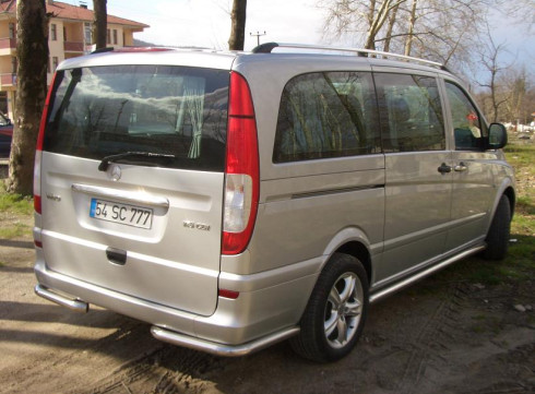 Защита заднего бампера для Mercedes-Benz Vito 10-15 Уголки одинарные от Tamsan фото