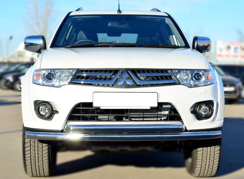 Защита переднего бампера для Mitsubishi Pajero Sport 2008-2016 труба двойная от Tamsan фото