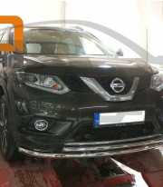 Защита переднего бампера для Nissan X-Trail 2014-2021 труба двойная от Tamsan фото
