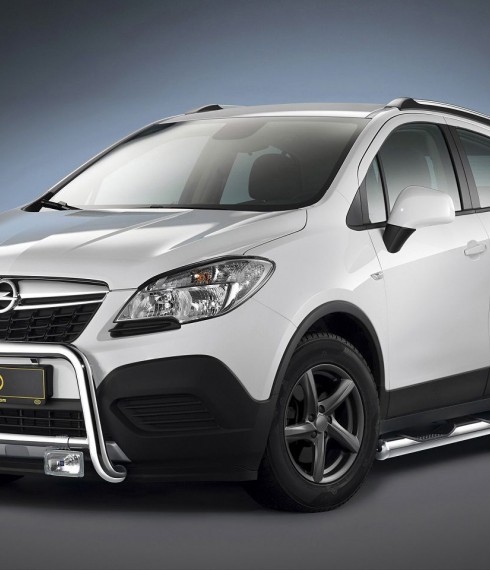 Пороги труба с проступью на Opel Mokka фото
