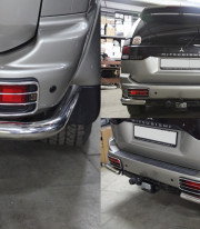 Защита заднего бампера для Mitsubishi Pajero Sport 98-08 Уголки одинарные от Tamsan фото