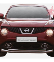 Защита переднего бампера для Nissan Juke 10+ труба двойная от Tamsan фото
