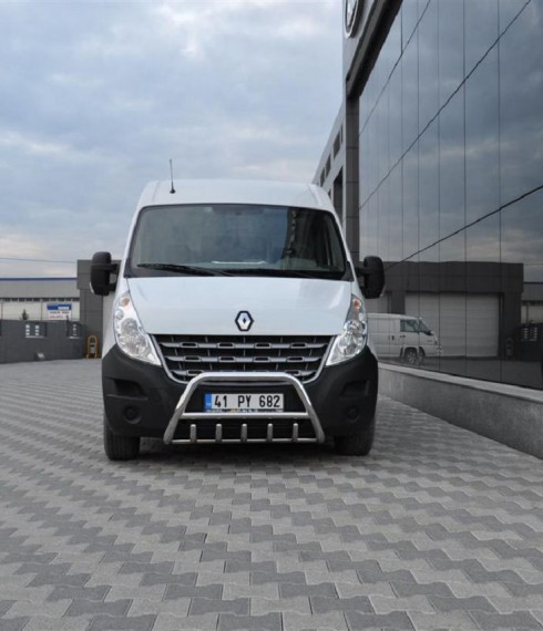 Кенгурятник низкий с грилем на Renault Master TAMSAN нержавейка фото