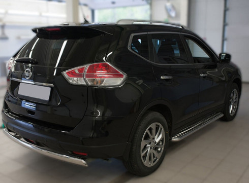 Подножки для Nissan X-Trail 2014-2021 порог листом от Tamsan фото