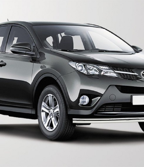 Труба одинарная на Toyota RAV4 нерж. фото