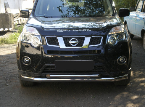Защита бампера для Nissan X-Trail 2008-2014 Перед Одинарный фото