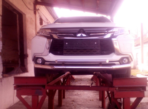 Защита переднего бампера для Mitsubishi Pajero Sport 20+ труба двойная от Tamsan фото
