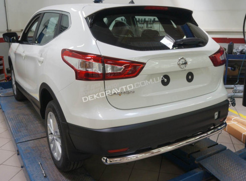 Защита заднего бампера для Nissan Qashqai 2014+ труба одинарная от Tamsan фото