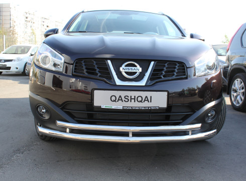 Защита переднего бампера для Nissan Qashqai 2006-2014 труба двойная от Tamsan фото