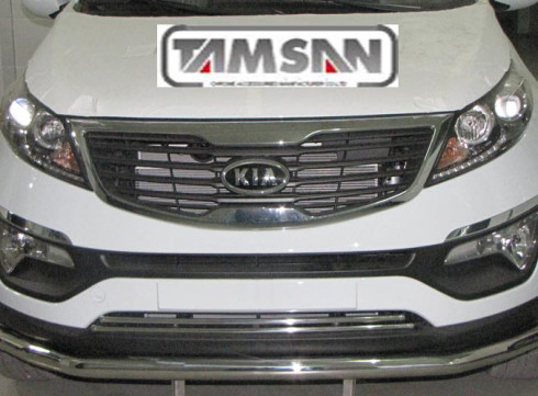 Защита переднего бампера для KIA Sportege 10-15 труба одинарная от Tamsan фото
