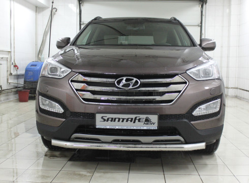 Защита переднего бампера для Hyundai Grand Santa-Fe 13+ труба одинарная от производителя Tamsan фото