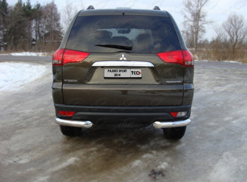 Защита заднего бампера для Mitsubishi Pajero Sport 2008-2016 Уголки одинарные от Tamsan фото