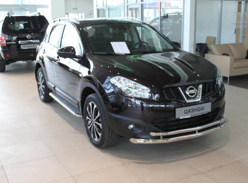 Защита переднего бампера для Nissan Qashqai 2006-2014 труба двойная от Tamsan фото